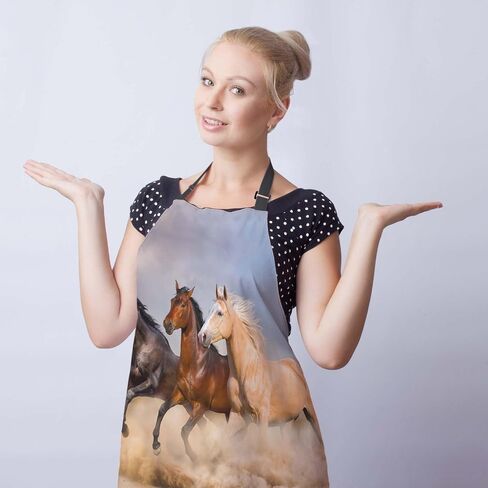 Housewife Apron for Men Deer Fun Aprons for Women for Kitchen Cooking Restaurant BBQ Painting Crafting Gardening 27" (W) x 31" (H), Waterproof Apron in Saudi Arabia