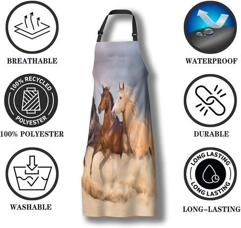 Housewife Apron for Men Deer Fun Aprons for Women for Kitchen Cooking Restaurant BBQ Painting Crafting Gardening 27" (W) x 31" (H), Waterproof Apron in Saudi Arabia