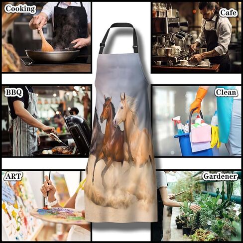 Housewife Apron for Men Deer Fun Aprons for Women for Kitchen Cooking Restaurant BBQ Painting Crafting Gardening 27" (W) x 31" (H), Waterproof Apron in Saudi Arabia
