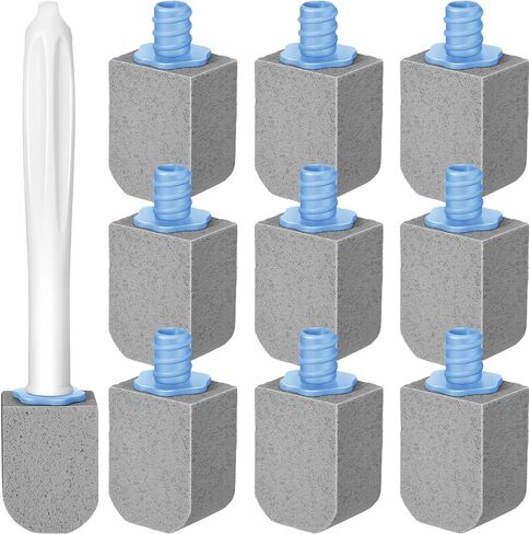 10 قطع من حجر الخفاف لتنظيف المرحاض، حجر خفاف المرحاض مع مقبض طويل، حجر الخفاف لتنظيف المرحاض، فرشاة المرحاض، عصا إعادة ملء كتلة تنظيف حجر المرحاض لحوض حمام السباحة (أزرق) in Kuwait