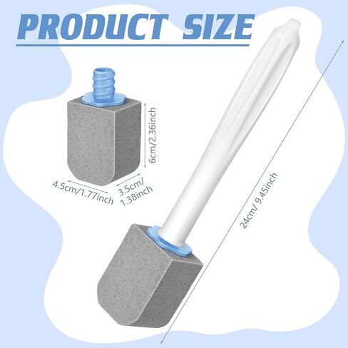 10 قطع من حجر الخفاف لتنظيف المرحاض، حجر خفاف المرحاض مع مقبض طويل، حجر الخفاف لتنظيف المرحاض، فرشاة المرحاض، عصا إعادة ملء كتلة تنظيف حجر المرحاض لحوض حمام السباحة (أزرق) in Kuwait