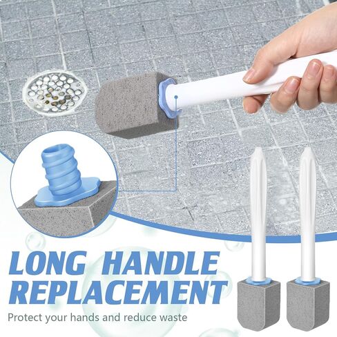 10 قطع من حجر الخفاف لتنظيف المرحاض، حجر خفاف المرحاض مع مقبض طويل، حجر الخفاف لتنظيف المرحاض، فرشاة المرحاض، عصا إعادة ملء كتلة تنظيف حجر المرحاض لحوض حمام السباحة (أزرق) in Kuwait