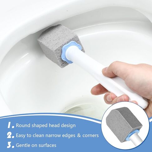 10 قطع من حجر الخفاف لتنظيف المرحاض، حجر خفاف المرحاض مع مقبض طويل، حجر الخفاف لتنظيف المرحاض، فرشاة المرحاض، عصا إعادة ملء كتلة تنظيف حجر المرحاض لحوض حمام السباحة (أزرق) in Kuwait
