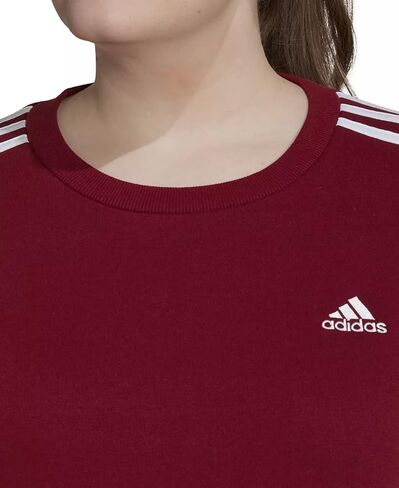 adidas womens Essentials 3-Stripes Fleece Sweatshirt, True Pink-white, Small in Saudi Arabia
