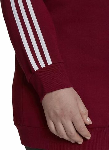 adidas womens Essentials 3-Stripes Fleece Sweatshirt, True Pink-white, Small in Saudi Arabia