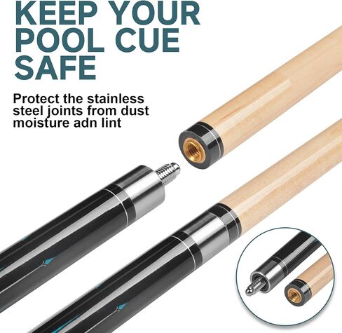 HomeSeason Pool Cue Stick 57" Billiard Cue Sticks Professional Low Deflection Pool Sticks in Kuwait