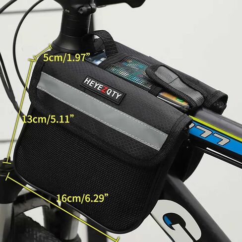 Bike Bag, Bicycle Accessories,Waterproof Bicycle Frame Bag Hard Case,Black in Saudi Arabia