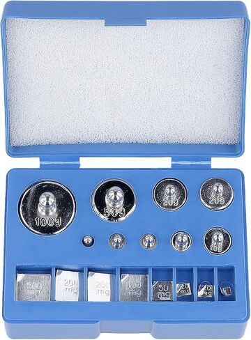 مجموعة وزن معايرة FUNSUEI 34 قطعة، وزن معايرة بمقياس 10 مجم - 100 جرام، مجموعة وزن جرام صغير للمقياس الرقمي، لمسة نهائية من الكروم، فضي in Kuwait