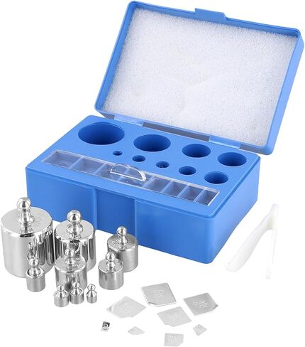 مجموعة وزن معايرة FUNSUEI 34 قطعة، وزن معايرة بمقياس 10 مجم - 100 جرام، مجموعة وزن جرام صغير للمقياس الرقمي، لمسة نهائية من الكروم، فضي in Kuwait