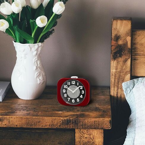 Seiko Kyoda II Non Ticking Bedroom Alarm Clock, 4 Inch, Metallic Blue in Saudi Arabia