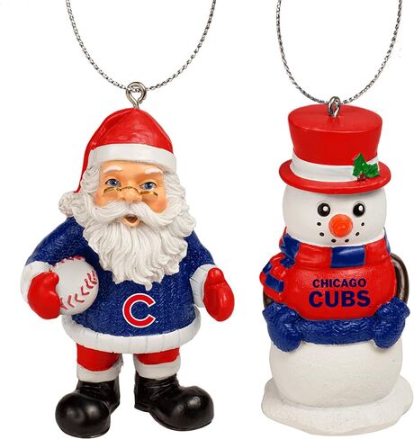 FOCO - MLB Officially Licensed 3.5" St. Nick Santa & Snowman 2 Pack Holiday Xmas Christmas Tree Team Hanging Ornament Set (Los Angeles Dodgers) in Saudi Arabia
