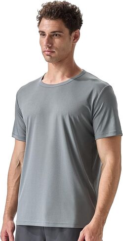 Men's 2 Pack Lightweight Crew Neck Athletic Running Short Sleeve T-Shirts Breathable Gym Workout Tee Shirts for Men in Saudi Arabia