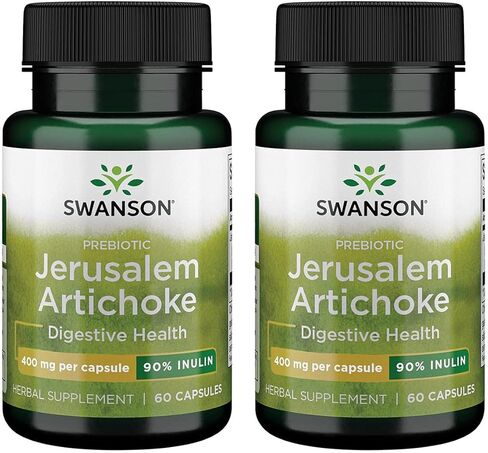 Swanson Premium Brand Prebiotic Jerusalem Artichoke - 90% Inulin 400 mg 60 Caps 2 Pack in Kuwait