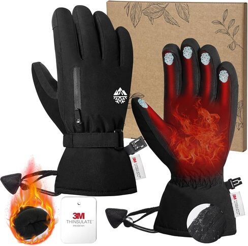 Pixel Panda Ski Gloves Waterproof Thermal Snow Gloves for Men & Women 3M Thinsulate Insulated Thick Warm Winter Gloves for Cold Weather Windproof Touchscreen Anti-Slip for Skiing Snowboard Snowmobile in Saudi Arabia