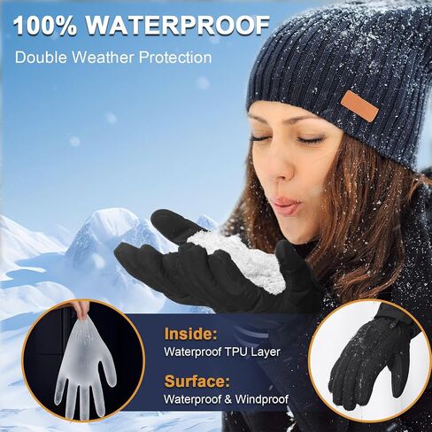 Pixel Panda Ski Gloves Waterproof Thermal Snow Gloves for Men & Women 3M Thinsulate Insulated Thick Warm Winter Gloves for Cold Weather Windproof Touchscreen Anti-Slip for Skiing Snowboard Snowmobile in Saudi Arabia