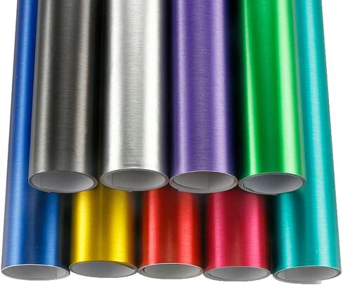 LZLRUN Brushed Metallic Steel Vinyl Wrap Roll with Air Release Technology DIY Styling Adhesive Decal Wrapping Car Accessories (Orange, 1ft x 5ft) in Saudi Arabia