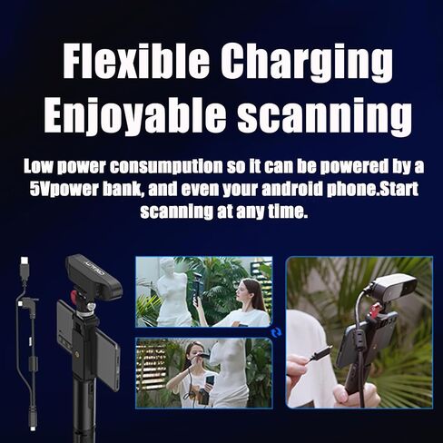 Creality 3D Scanner CR-Scan Ferret للطباعة ثلاثية الأبعاد، المسح الضوئي ثنائي الوضع، ترقية الماسح الضوئي المحمول مع سرعة مسح عالية 30 إطارًا في الثانية، دقة 0.1 مم لهاتف Andriod Phone PC Win 10/11، pop 2 3D Scanner in Kuwait