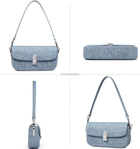 LA FESTIN Small Leather Shoulder Bag For Women: Rectangle Shoulder Purse With Chain Strap-Daily Going Out Crossbody Bag in Saudi Arabia