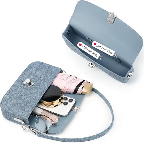 LA FESTIN Small Leather Shoulder Bag For Women: Rectangle Shoulder Purse With Chain Strap-Daily Going Out Crossbody Bag in Saudi Arabia