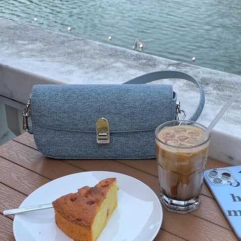 LA FESTIN Small Leather Shoulder Bag For Women: Rectangle Shoulder Purse With Chain Strap-Daily Going Out Crossbody Bag in Saudi Arabia