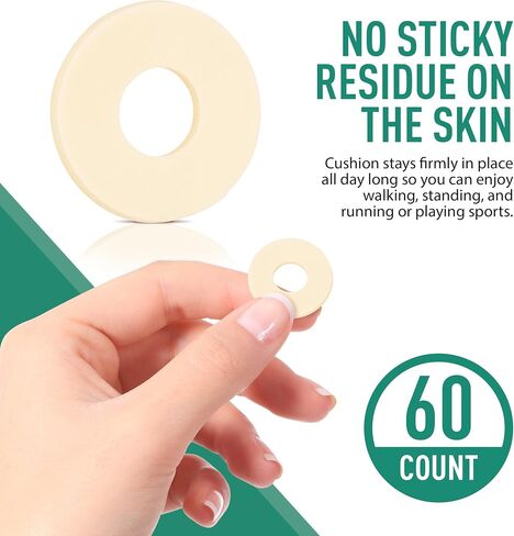 Callus Cushions Pads, 60-Count, Prevents Calluses, Corns, blisters and Mosquito Bites on feet from Pressure and Friction, Round Soft Foam, Beige Skin Color (Small for Toes) in Saudi Arabia