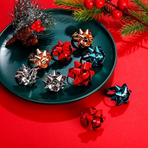 NVENF عيد الميلاد خواتم للنساء عيد الميلاد القوس تكويم خواتم عطلة ندفة الثلج بيان خواتم احتفالية البنصر مجموعة الهدايا in Kuwait