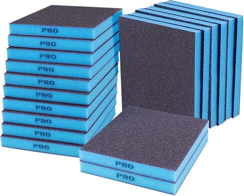 18pcs Sanding Sponge Kit 60, 80, 120, 180, 220, 320, Soft Sanding Blocks Washable and Reusable, Double-Sided Sponge Sanding Blocks Wet Dry Sandpaper Pad for Wood Metal FurniturePaint in Kuwait