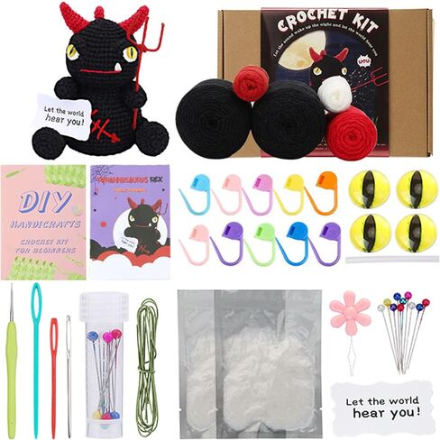 KEKEMEOW The Pink Snake Crochet Kit for Beginner, Learn to Crochet, Beginner Crochet Kit for Adults Crochet Starter Kit with Step-by-Step Video Tutorials and Soft Yarns, Hook in Saudi Arabia