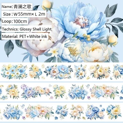 Landscape PET tape flower washi paper special oil girl character collage washi tape for DIY journal book (90697) in Saudi Arabia