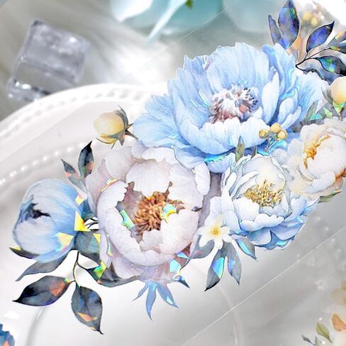 Landscape PET tape flower washi paper special oil girl character collage washi tape for DIY journal book (90697) in Saudi Arabia