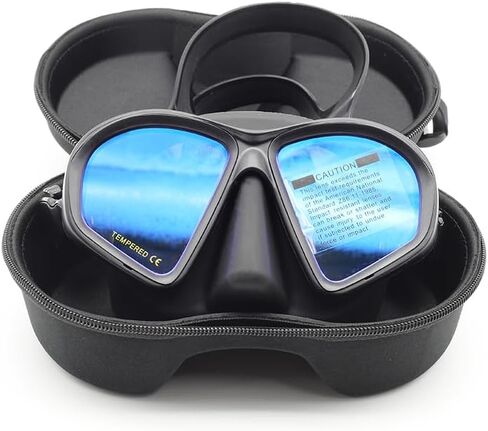 Low Volume Tempered Glass Adults Freediving Mask Waterproof Anti-Fog Clear Vision Diving Mask with Storage Case, Camera Mount Snorkel Mask for Photography and Snorkeling in Saudi Arabia