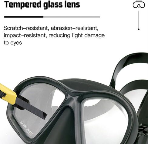 Low Volume Tempered Glass Adults Freediving Mask Waterproof Anti-Fog Clear Vision Diving Mask with Storage Case, Camera Mount Snorkel Mask for Photography and Snorkeling in Saudi Arabia
