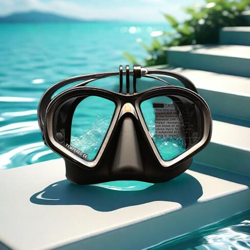 Low Volume Tempered Glass Adults Freediving Mask Waterproof Anti-Fog Clear Vision Diving Mask with Storage Case, Camera Mount Snorkel Mask for Photography and Snorkeling in Saudi Arabia