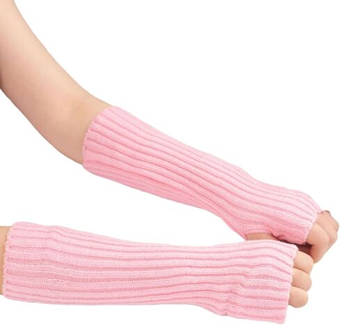 Fashion Arm Warmers Winter Long Fingerless Gloves, Knit Mitten Gloves Arm Sleeves Women With Thumb Hole. For: Unisex Style. in Saudi Arabia
