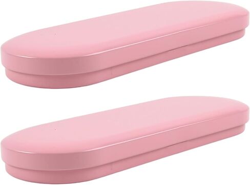 Vagocom 2pcs Metal Hinged Storage Boxes,6.89x2.36x0.71inch / 17.5x6x1.8cm Portable Empty Containers Case with Lid for Bandaid,Seed,Match,Crafts,Sewing,Home,Travel(Pink) in Saudi Arabia