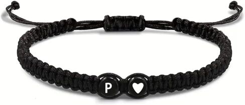 Initial Letter Bracelets for men women Handmade Adjustable Rope Bracelets for Graduation Gifts Personalized Birthday Gifts or boyfriend in Saudi Arabia