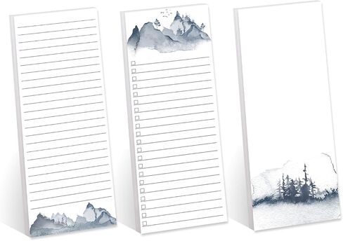 Motivational Sticky Note Checklist Assortment/Set of 3 Black and Red to Do Note Pads / 3" x 8" Empowering Task Trackers / 50 Sheets Per Pad/Made in USA in Saudi Arabia
