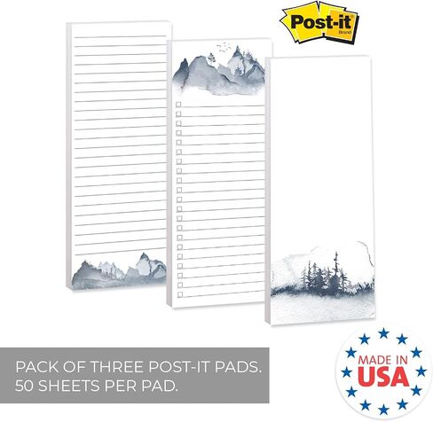 Motivational Sticky Note Checklist Assortment/Set of 3 Black and Red to Do Note Pads / 3" x 8" Empowering Task Trackers / 50 Sheets Per Pad/Made in USA in Saudi Arabia