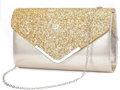 ZIUMUDY Women's Sparkle Evening Bags Envelope Clutches Shoulder Chain Handbag Bridal Wedding Purse in Saudi Arabia