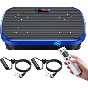 Vibration Plate Exercise Machine, Power Waver Vibration Plate Platform for Lymphatic Drainage Whole Body Vibration Plate Machine with 180 Speed Levels Helps Weight Loss Shaping Toning Wellness（Blue）