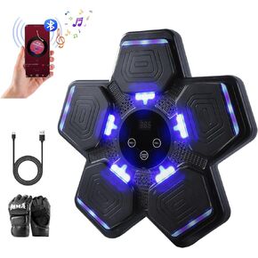Music Boxing Machine, Smart Bluetooth Boxing Trainer for Adults Kids, Boxing Wall Mount Machine with Boxing Gloves,Boxing Target Workout Equipment for Home, Office, Gym(Newest)