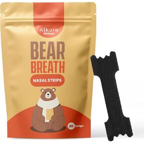 Bear Breath Nasal Strips - Nose Strips for Breathing - 30 Count - Nasal Congestion Relief Strips, Yellow/Orange