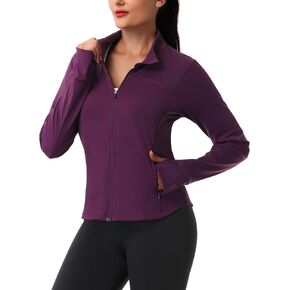 ANIVIVO Women's Zip Up Workout Jackets Athletic Running Jackets Slim Fit Lightweight Yoga Jacket with Pockets