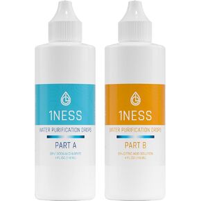 Chlorine Dioxide Kit 2 Part Liquid Classic 1:1 Set Citric Acid 50% : Sodium Solution (1x 4oz A + 1x 4oz B) BPA-Free Plastic Bottles