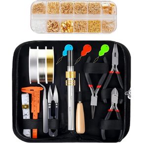 MMOBIEL Jewelry Making Supplies Kit Jewelry Making Kit with Jewelry Pliers, Wire and Supplies for Repairs and Creating Earrings, Bracelets, Necklaces and More – 845 Pieces Supplies Kit – Silver