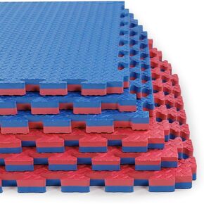Xspec 1" Extra Thick Interlocking Home Gym Foam Floor Mat Reversible Tiles (24" x 24") | 12 Pieces, 48 Square feet | Protective Flooring for Work Out Exercise