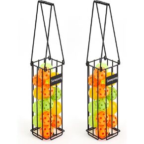 2 Pcs Portable Tennis Ball Basket Hopper Large Tennis Ball Basket with Handle Ball Pickup Retriever Carrier Gatherer Picker Hopper Container Picking Tennis Ball Holder for Storage Training