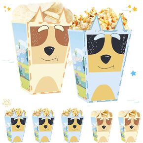 Cartoon Blue Dog Popcorn Boxes 20pcs Dog Family Birthday Decorations Snack Treat Boxes for Kids Boys Girls Blue Dog Theme Birthday Party Supplies Baby Shower Decorations