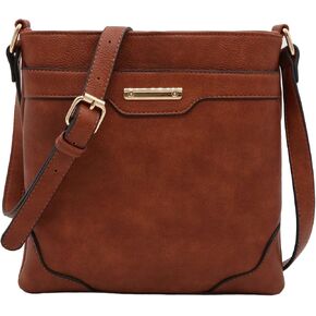 Medium Size Solid Modern Classic Crossbody Bag with Gold Plate in Kuwait