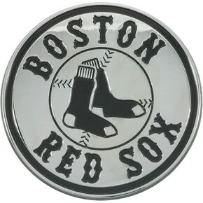 FANMATS 15634 Boston Red Sox 3D Chrome Metal Auto Emblem - Circular Red Sox Alternate Logo